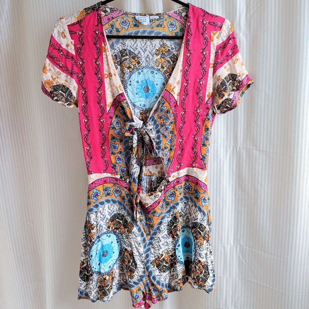 Boho Some Days Lovin Elephant Print Romper Uo - image 5
